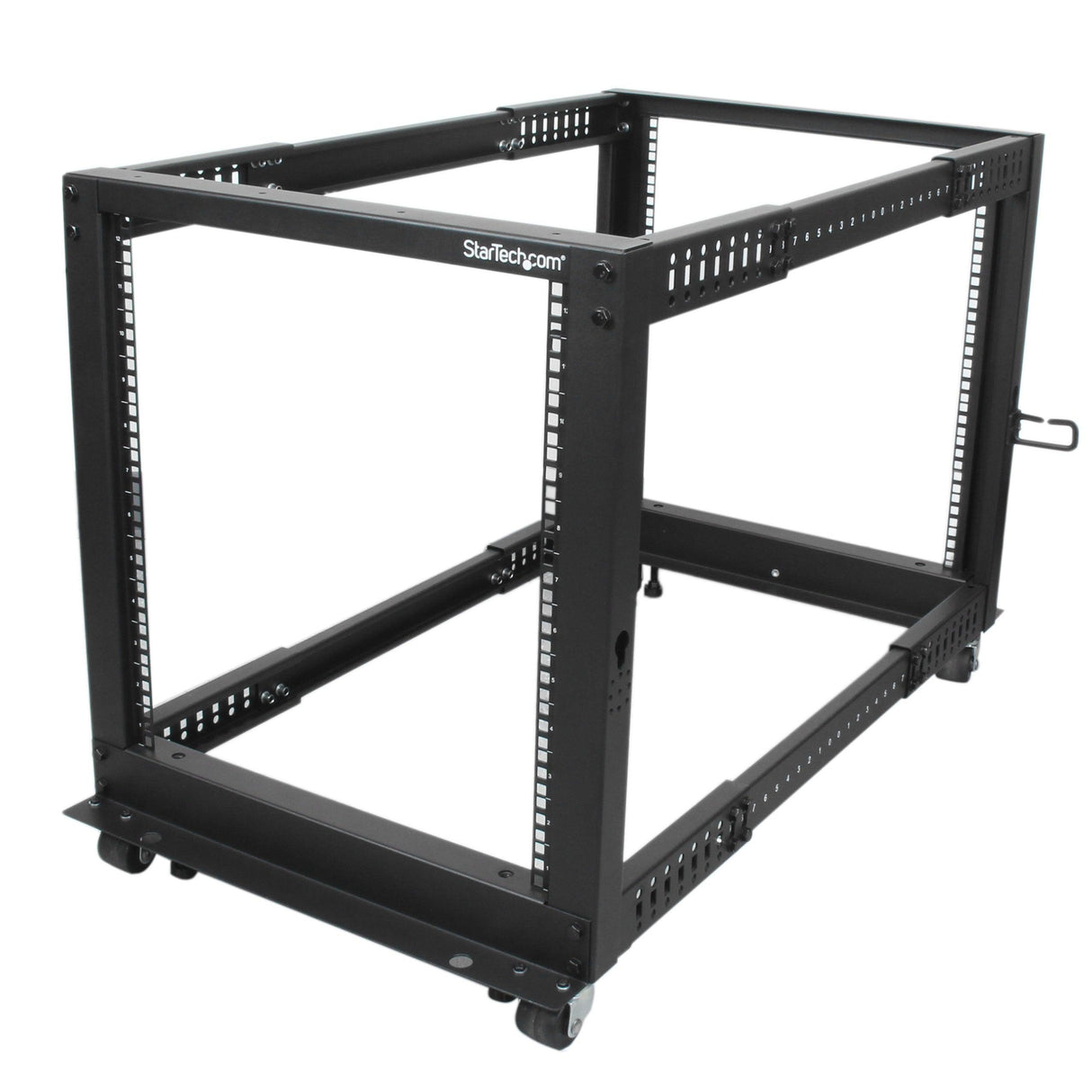 STARTECH 4-Post 12U Mobile Open Frame Server Rack | 19in Network Rack with Wheels | Rolling Rack for Computer|AV|Data|IT Equipment - Casters | Leveling Feet or Floor Mounting (4POSTRACK12U) (4POSTRACK12U)