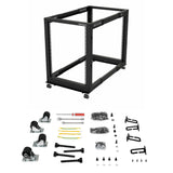 STARTECH 4-Post 15U Mobile Open Frame Server Rack | 19in Network Rack with Wheels | Rolling Rack for Computer|AV|Data|IT Equipment - Casters | Leveling Feet or Floor Mounting (4POSTRACK15U) (4POSTRACK15U)