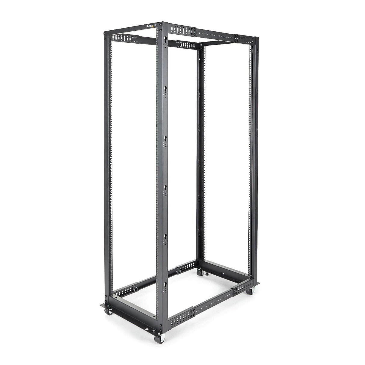 STARTECH 4-Post 42U Mobile Open Frame Server Rack | 19in Network Rack with Wheels | Rolling Rack for Computer|AV|Data|IT Equipment - Casters | Leveling Feet or Floor Mounting (4POSTRACK42) (4POSTRACK42)