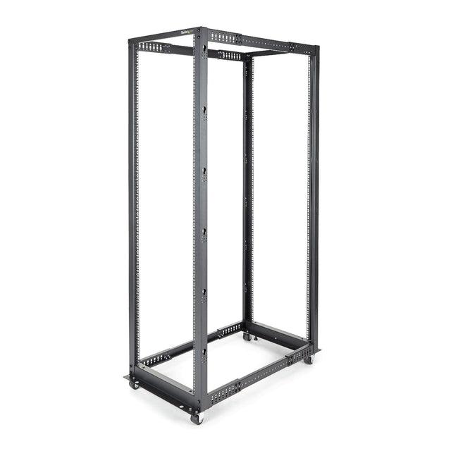 STARTECH 4-Post 42U Mobile Open Frame Server Rack | 19in Network Rack with Wheels | Rolling Rack for Computer|AV|Data|IT Equipment - Casters | Leveling Feet or Floor Mounting (4POSTRACK42) (4POSTRACK42)