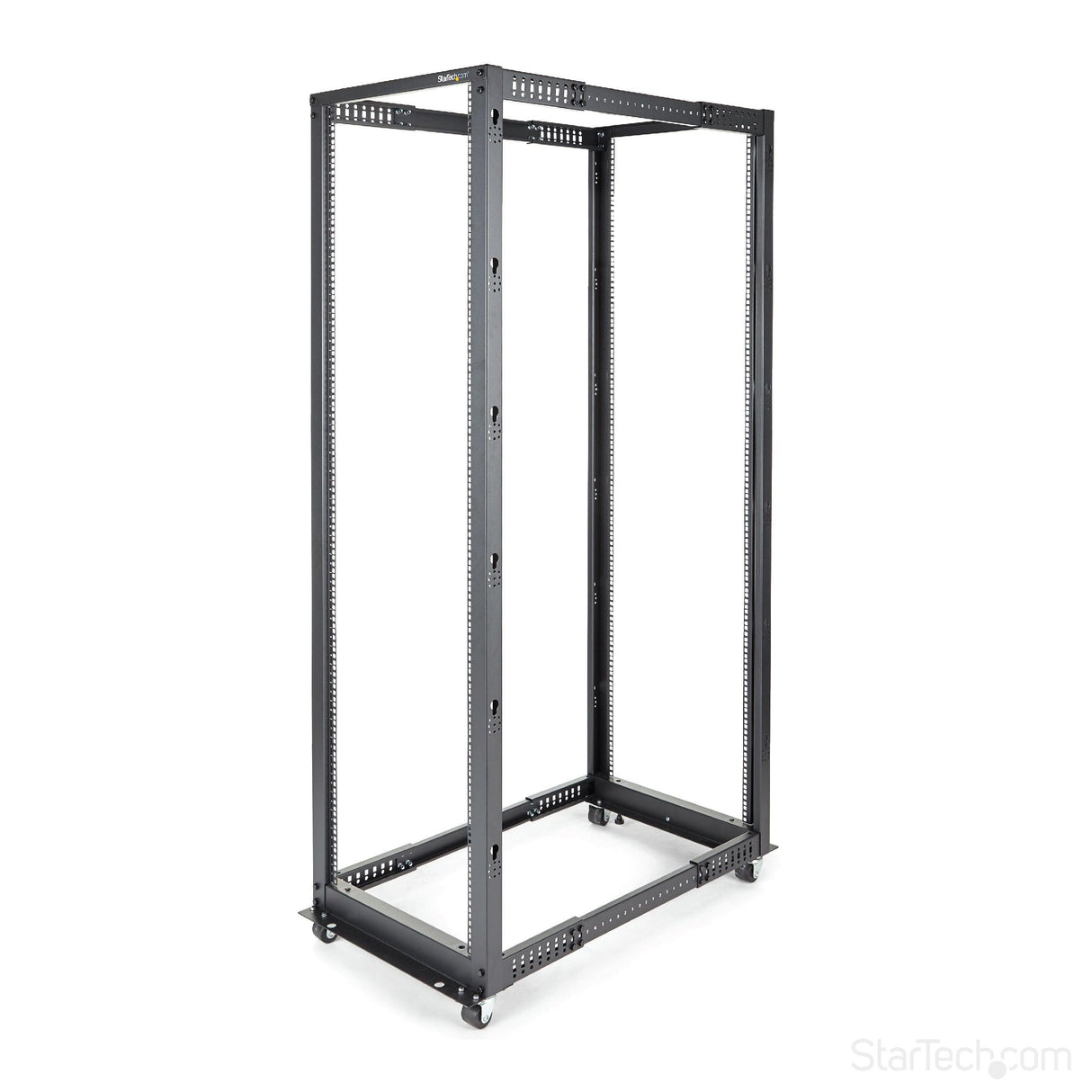 STARTECH 4-Post 42U Mobile Open Frame Server Rack | 19in Network Rack with Wheels | Rolling Rack for Computer|AV|Data|IT Equipment - Casters | Leveling Feet or Floor Mounting (4POSTRACK42) (4POSTRACK42)