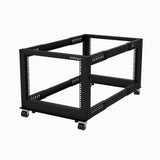 STARTECH 4-Post 8U Mobile Open Frame Server Rack | 19in Network Rack with Wheels | Small Rolling Rack for Computer|AV|Data|IT Equipment | Casters | Leveling Feet or Floor Mounting (4POSTRACK8U) (4POSTRACK8U)