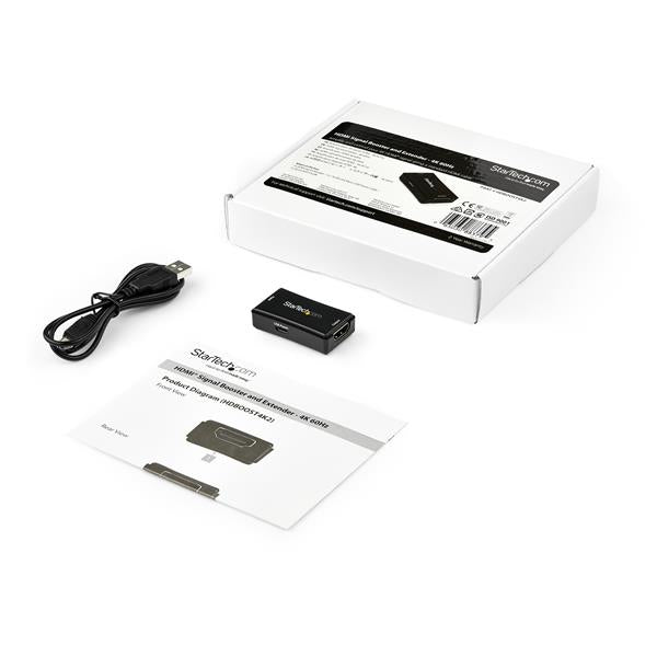 STARTECH 45ft | 14m HDMI Signal Booster - 4K 60Hz - USB Powered - HDMI Inline Repeater & Amplifier - 7.1 Audio Support (HDBOOST4K2) (HDBOOST4K2)