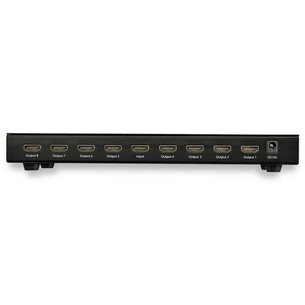 STARTECH 4K 60hz HDMI Splitter - 8 Port - HDR Support - 7.1 Surround Sound Audio - HDMI Distribution Amplifier - HDMI 2.0 Splitter (ST128HD20) (ST128HD20)