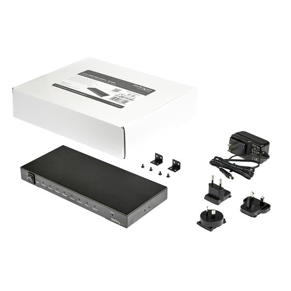 STARTECH 4K 60hz HDMI Splitter - 8 Port - HDR Support - 7.1 Surround Sound Audio - HDMI Distribution Amplifier - HDMI 2.0 Splitter (ST128HD20) (ST128HD20)