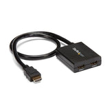 STARTECH 4K HDMI Splitter 1 In 2 Out - 4K 30Hz HDMI 1.4 2 Port Video Splitter Box -with high speed HDMI cable | USB power cable - Black (ST122HD4KU) (ST122HD4KU)