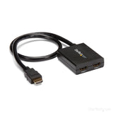 STARTECH 4K HDMI Splitter 1 In 2 Out - 4K 30Hz HDMI 1.4 2 Port Video Splitter Box -with high speed HDMI cable | USB power cable - Black (ST122HD4KU) (ST122HD4KU)