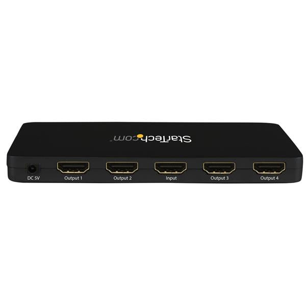 STARTECH 4K HDMI Splitter - 4k 30Hz - 4 Port - Aluminum - Backward Compatible - HDMI Multi Port - HDMI Hub (ST124HD4K) (ST124HD4K)