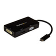 STARTECH 4K USB C to HDMI | VGA & DVI Multi Port Video Display Adapter for Mac | Windows Laptop & Monitor (CDPVGDVHDBP) (CDPVGDVHDBP)