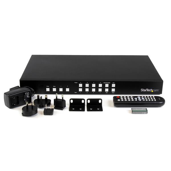 STARTECH 4x4 HDMI Matrix Switch with Picture-and-Picture Multiviewer or Video Wall - 4x4 Matrix Switch with Video Combining (VS424HDPIP)