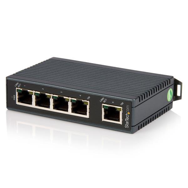 STARTECH 5 Port Industrial Ethernet Switch - DIN Rail Mount - 10|100 Unmanaged Network Switch - IP30-rated - Energy-Efficient Ethernet (IES5102)