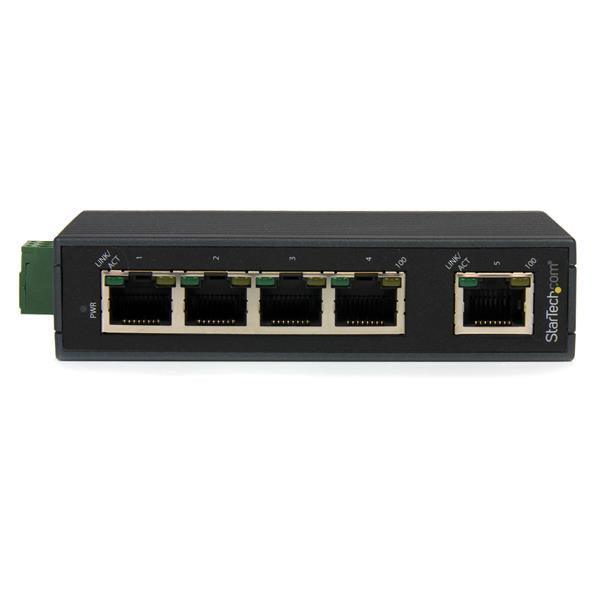 STARTECH 5 Port Industrial Ethernet Switch - DIN Rail Mount - 10|100 Unmanaged Network Switch - IP30-rated - Energy-Efficient Ethernet (IES5102)