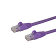 STARTECH 50cm CAT6 Ethernet Cable - Purple CAT 6 Gigabit Ethernet Wire -650MHz 100W PoE RJ45 UTP Network|Patch Cord Snagless w|Strain Relief Fluke Tested|Wiring is UL Certified|TIA (N6PATC50CMPL) (N6PATC50CMPL)