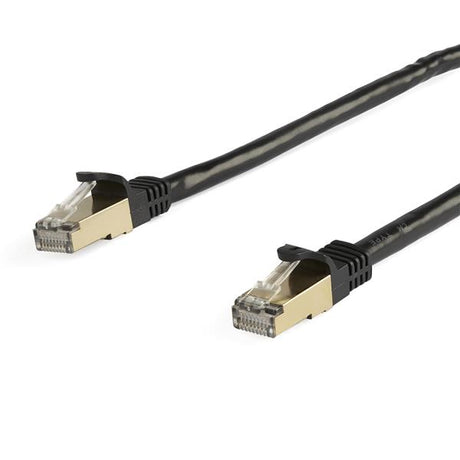 STARTECH 5m CAT6a Ethernet Cable - 10 Gigabit Shielded Snagless RJ45 100W PoE Patch Cord - 10GbE STP Network Cable w|Strain Relief - Black Fluke Tested|Wiring is UL Certified|TIA (6ASPAT5MBK) (6ASPAT5MBK)