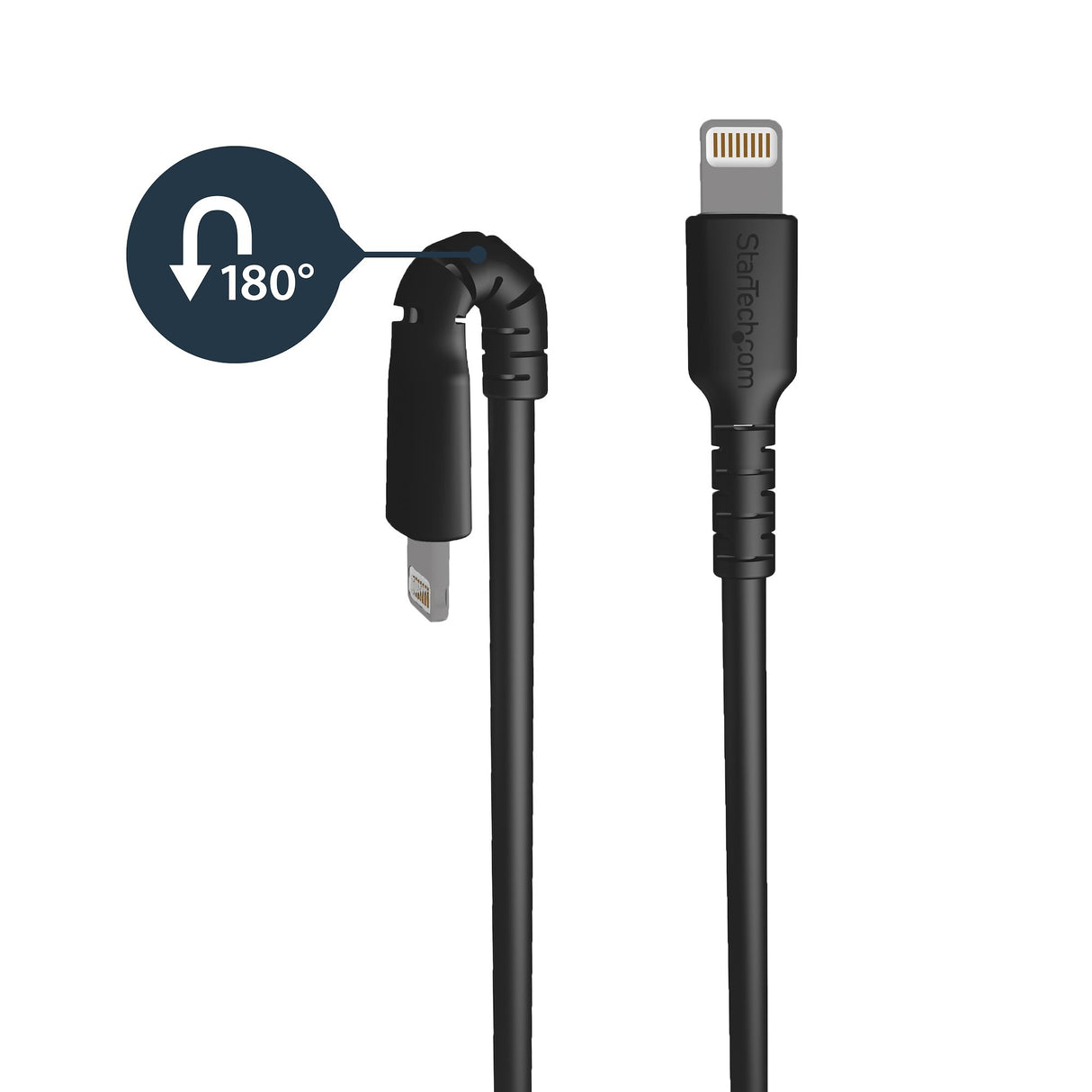 STARTECH 6 foot (2m) Durable Black USB-A to Lightning Cable - Heavy Duty Rugged Aramid Fiber USB Type A to Lightning Charger|Sync Power Cord - Apple MFi Certified iPad|iPhone 12 (RUSBLTMM2MB) (RUSBLTMM2MB)