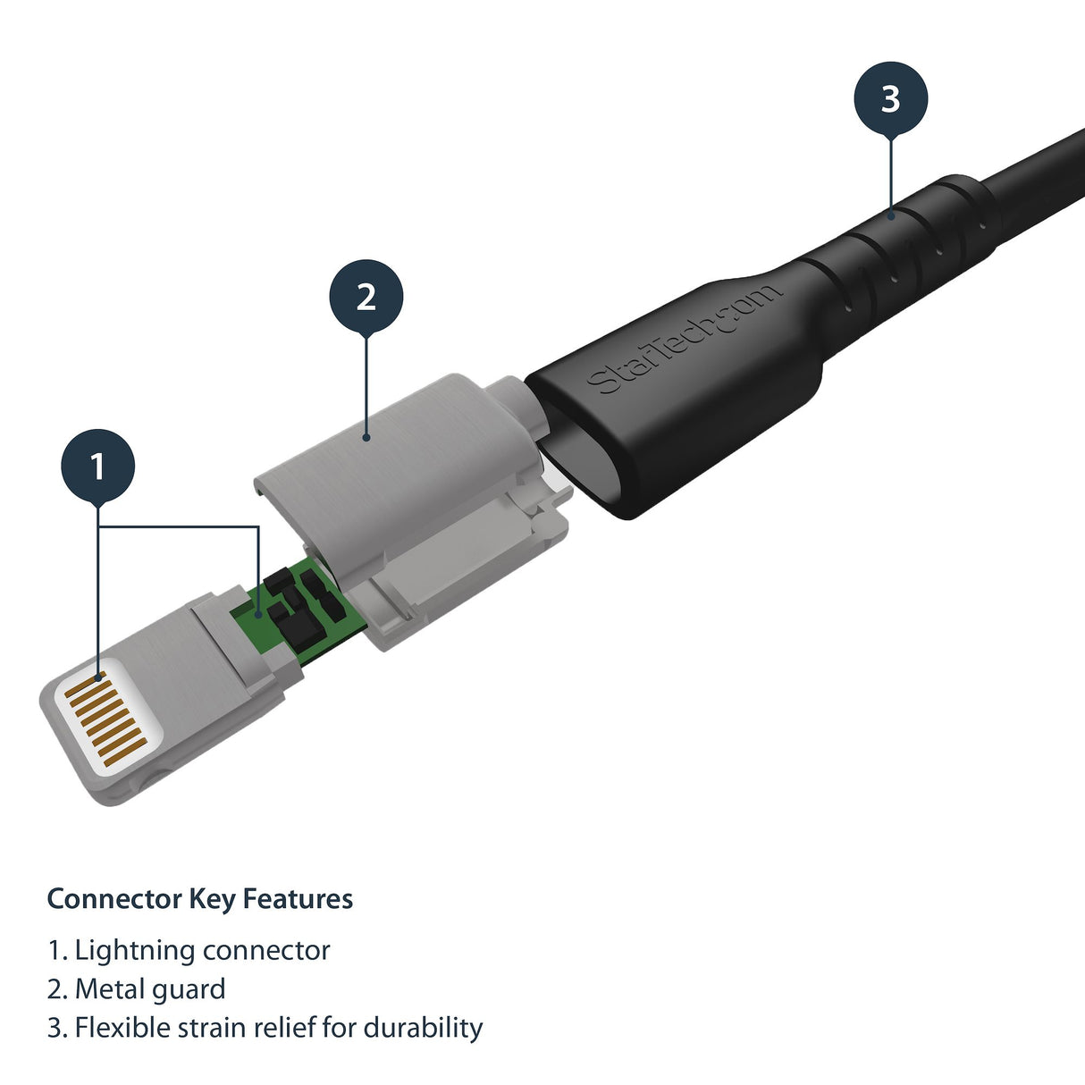 STARTECH 6 foot (2m) Durable Black USB-A to Lightning Cable - Heavy Duty Rugged Aramid Fiber USB Type A to Lightning Charger|Sync Power Cord - Apple MFi Certified iPad|iPhone 12 (RUSBLTMM2MB) (RUSBLTMM2MB)