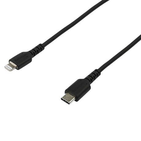STARTECH 6 foot (2m) Durable Black USB-C to Lightning Cable - Heavy Duty Rugged Aramid Fiber USB Type A to Lightning Charger|Sync Power Cord - Apple MFi Certified iPad|iPhone 12 (RUSBCLTMM2MB) (RUSBCLTMM2MB)