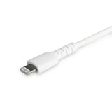 STARTECH 6 foot (2m) Durable White USB-C to Lightning Cable - Heavy Duty Rugged Aramid Fiber USB Type A to Lightning Charger|Sync Power Cord - Apple MFi Certified iPad|iPhone 12 (RUSBCLTMM2MW) (RUSBCLTMM2MW)