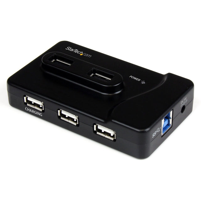 STARTECH 6 Port USB 3.0 & USB 2.0 Hub with 2A Charging Port - 2x USB 3.0 Hub Ports & 4x USB 2.0 - Combo USB Hub with 20W Power Adapter (ST7320USBC)