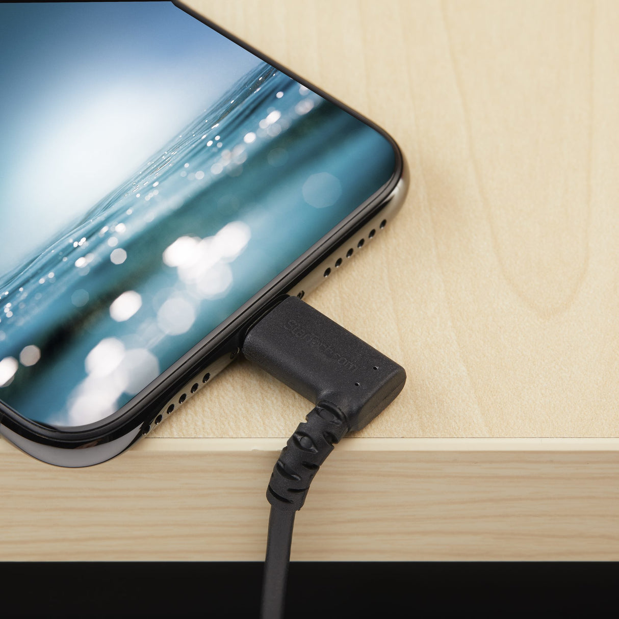 STARTECH 6ft (2m) Durable USB A to Lightning Cable - Black 90° Right Angled Heavy Duty Rugged Aramid Fiber USB Type A to Lightning Charging|Sync Cord - Apple MFi Certified - iPhone (RUSBLTMM2MBR) (RUSBLTMM2MBR)