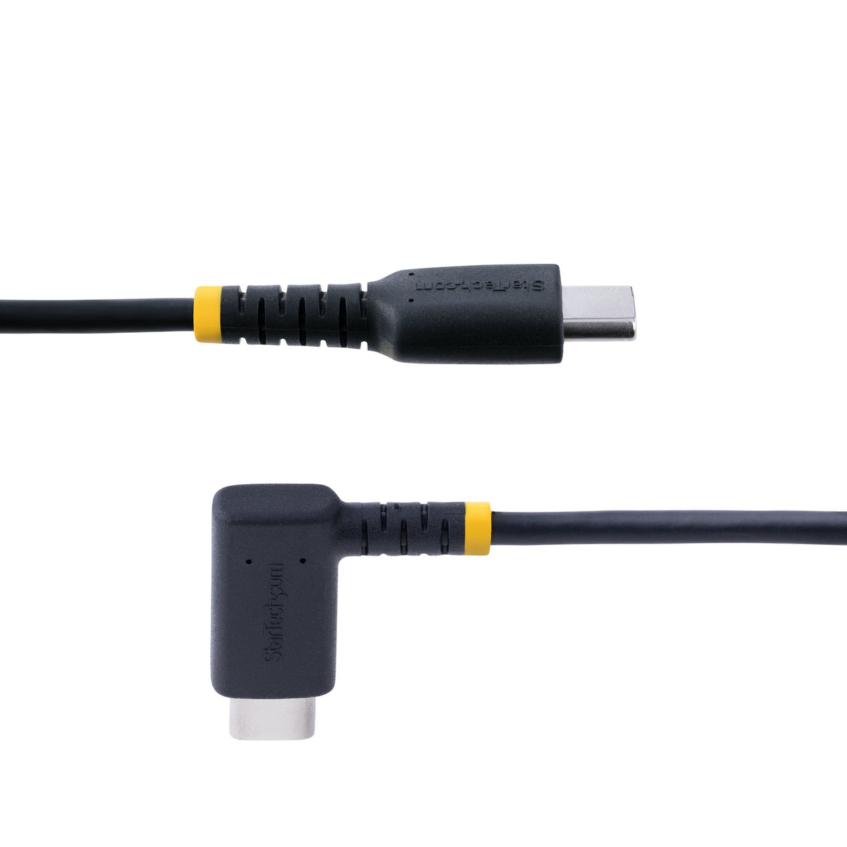 STARTECH 6ft (2m) USB C to C Charging Cable Right Angle - 60W PD 3A - Heavy Duty Fast Charge USB-C Cable - USB 2.0 Type-C - Rugged Aramid Fiber - USB Charging Cord (R2CCR-2M-USB-CABLE) (R2CCR-2M-USB-CABLE)
