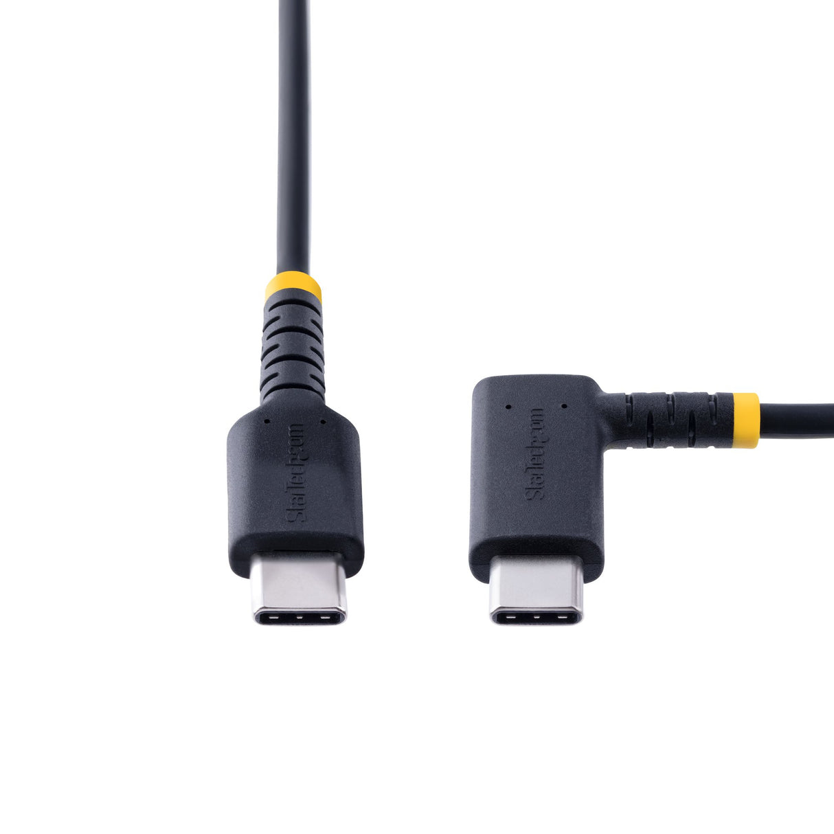STARTECH 6ft (2m) USB C to C Charging Cable Right Angle - 60W PD 3A - Heavy Duty Fast Charge USB-C Cable - USB 2.0 Type-C - Rugged Aramid Fiber - USB Charging Cord (R2CCR-2M-USB-CABLE) (R2CCR-2M-USB-CABLE)