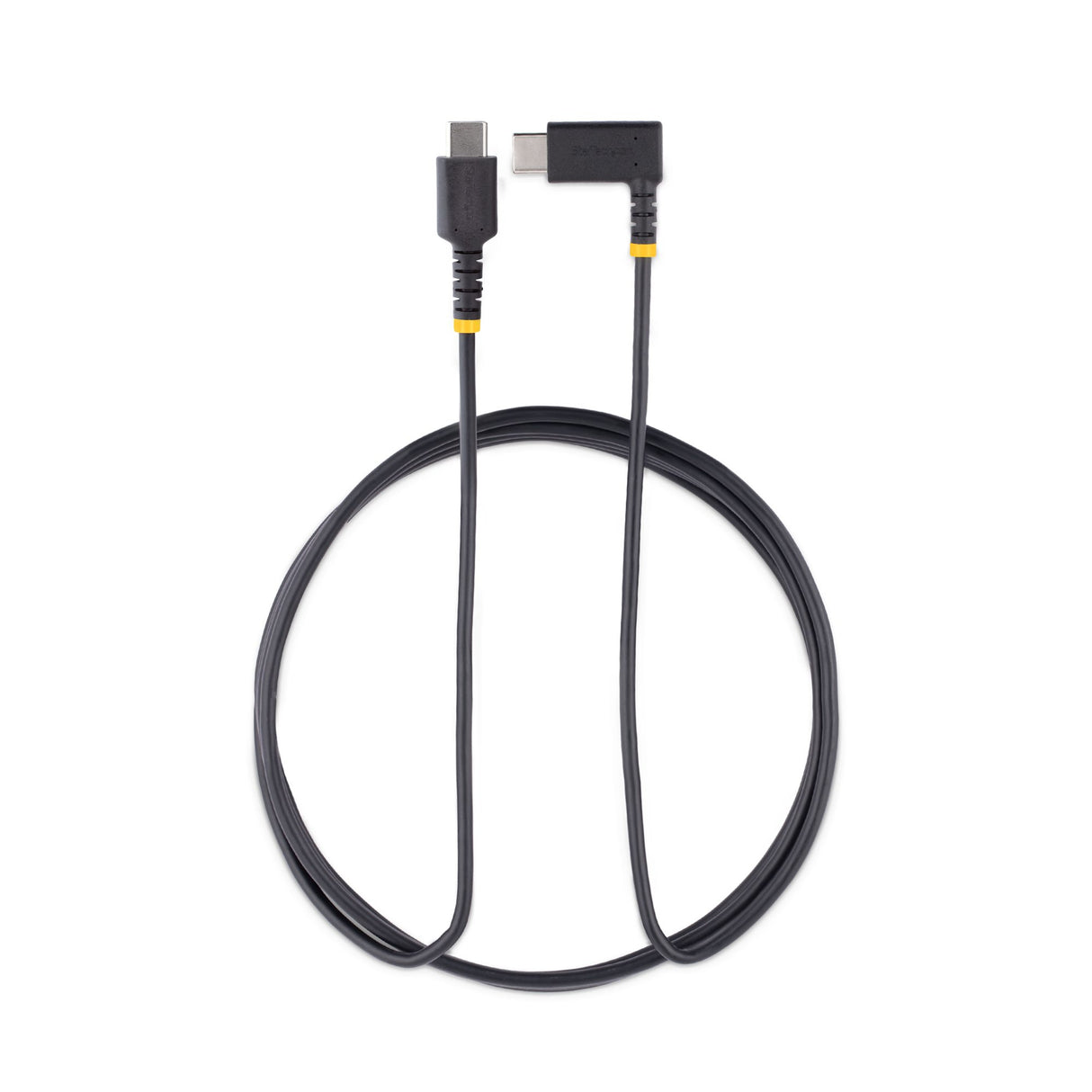 STARTECH 6ft (2m) USB C to C Charging Cable Right Angle - 60W PD 3A - Heavy Duty Fast Charge USB-C Cable - USB 2.0 Type-C - Rugged Aramid Fiber - USB Charging Cord (R2CCR-2M-USB-CABLE) (R2CCR-2M-USB-CABLE)