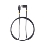 STARTECH 6ft (2m) USB C to C Charging Cable Right Angle - 60W PD 3A - Heavy Duty Fast Charge USB-C Cable - USB 2.0 Type-C - Rugged Aramid Fiber - USB Charging Cord (R2CCR-2M-USB-CABLE) (R2CCR-2M-USB-CABLE)