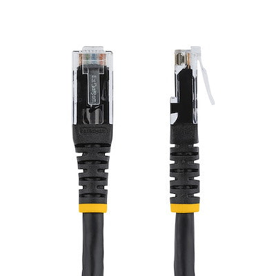STARTECH 6ft CAT6 Ethernet Cable - Black CAT 6 Gigabit Ethernet Wire -650MHz 100W PoE RJ45 UTP Molded Network|Patch Cord w|Strain Relief|Fluke Tested|Wiring is UL Certified|TIA (C6PATCH6BK) (C6PATCH6BK)