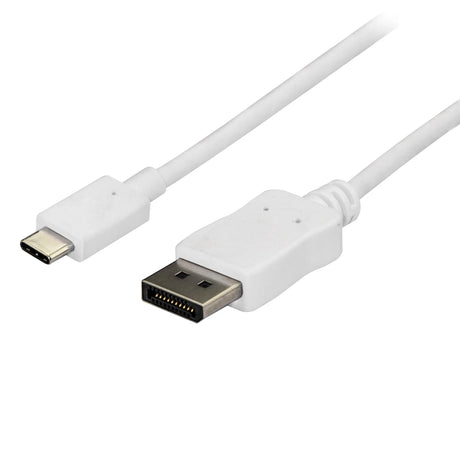STARTECH 6ft|1.8m USB C to DisplayPort 1.2 Cable 4K 60Hz - USB-C to DisplayPort Adapter Cable HBR2 - USB Type-C DP Alt Mode to DP Monitor Video Cable - Works w| Thunderbolt 3 - White (CDP2DPMM6W) (CDP2DPMM6W)