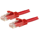 STARTECH 7.5m CAT6 Ethernet Cable - Red CAT 6 Gigabit Ethernet Wire -650MHz 100W PoE RJ45 UTP Network|Patch Cord Snagless w|Strain Relief Fluke Tested|Wiring is UL Certified|TIA (N6PATC750CMRD) (N6PATC750CMRD)
