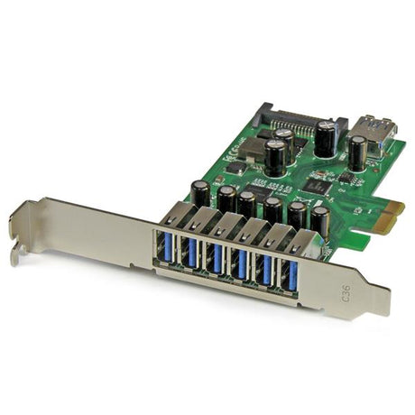 STARTECH 7 Port PCI Express USB 3.0 Card - Standard & Low-Profile - SATA Power - UASP Support - 1 Internal & 6 External USB 3.0 Ports (PEXUSB3S7)