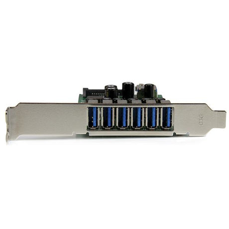 STARTECH 7 Port PCI Express USB 3.0 Card - Standard & Low-Profile - SATA Power - UASP Support - 1 Internal & 6 External USB 3.0 Ports (PEXUSB3S7)