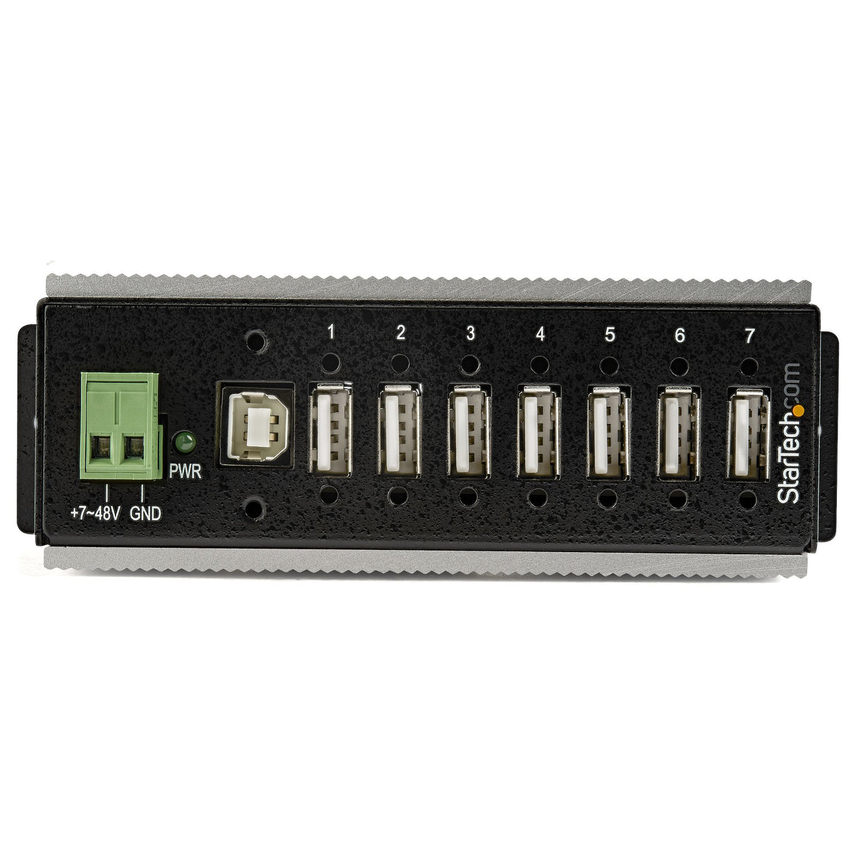 STARTECH 7-Port USB 2.0 Hub - Metal Industrial USB-A Hub with ESD & 350W Surge Protection - Extended Operating Temp -40 to 185°F - Din Rail|Wall|Desk Mountable - USB Expander Hub (HB20A7AME) (HB20A7AME)