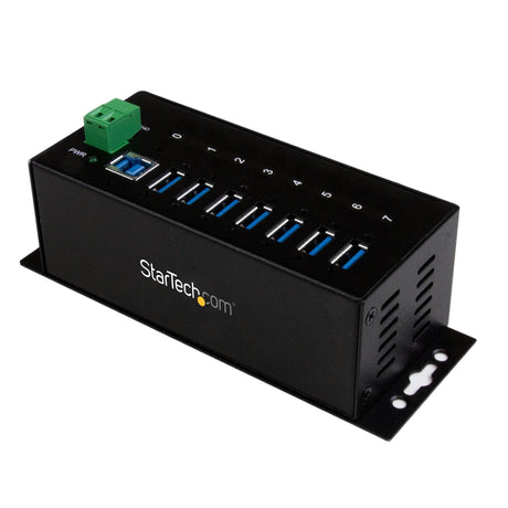 STARTECH 7-Port USB 3.0 Hub - Metal Industrial USB-A Hub with ESD Protection & 350W Surge Protection - Din Rail | Wall or Desk Mountable - TAA Compliant USB Expander Hub (ST7300USBME) (ST7300USBME)
