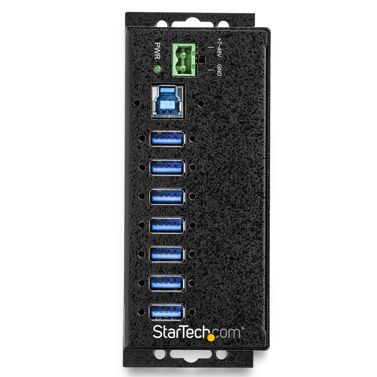 STARTECH 7-Port USB 3.0 Hub with Power Adapter - Metal Industrial USB-A Hub with ESD & 350W Surge Protection - Din|Wall|Desk Mountable - High Speed USB 3.0 (5Gbps) - Hub (HB30A7AME) (HB30A7AME)