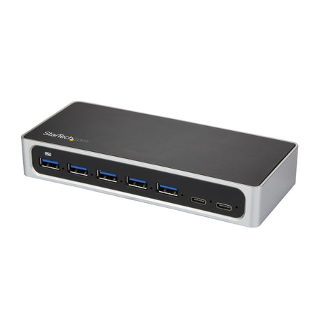STARTECH 7 Port USB C Hub with Fast Charge Port - USB-C to 5x USB-A 2x USB-C (USB 3.0 SuperSpeed) - Self Powered USB 3.0 (5Gbps) Type-C Hub w| Power Adapter - Desktop|Laptop Hub (HB30C5A2CSC) (HB30C5A2CSC)