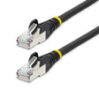 STARTECH 7m CAT6a Ethernet Cable - Low Smoke Zero Halogen (LSZH) - 10 Gigabit 500MHz 100W PoE RJ45 S|FTP Black Network Patch Cord Snagless w|Strain Relief (NLBK-7M-CAT6A-PATCH) (NLBK-7M-CAT6A-PATCH)