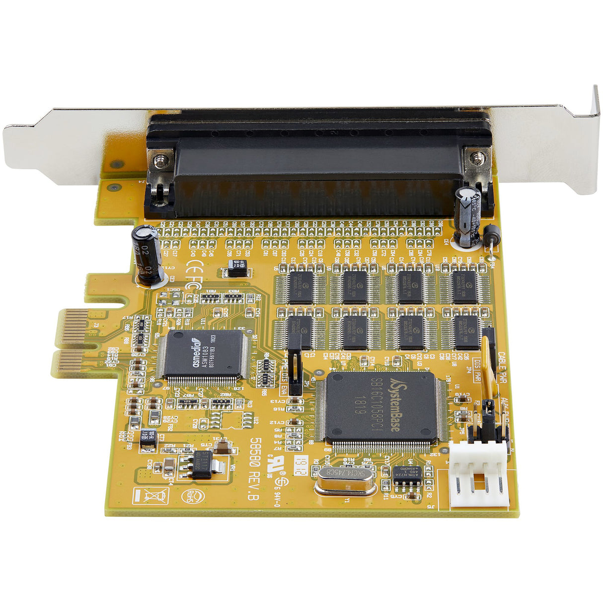 STARTECH 8-Port PCI Express RS232 Serial Adapter Card - PCIe RS232 Serial Card - 16C1050 UART - Multiport Serial DB9 Controller|Expansion Card - 15kV ESD Protection | Windows & Linux (PEX8S1050) (PEX8S1050)