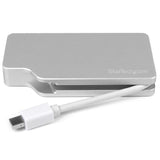 STARTECH Aluminum Travel A|V Adapter: 3-in-1 Mini DisplayPort to VGA | DVI or HDMI - mDP Adapter - 4K (MDPVGDVHD4K)