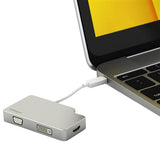 STARTECH Aluminum Travel A|V Adapter: 3-in-1 Mini DisplayPort to VGA | DVI or HDMI - mDP Adapter - 4K (MDPVGDVHD4K)
