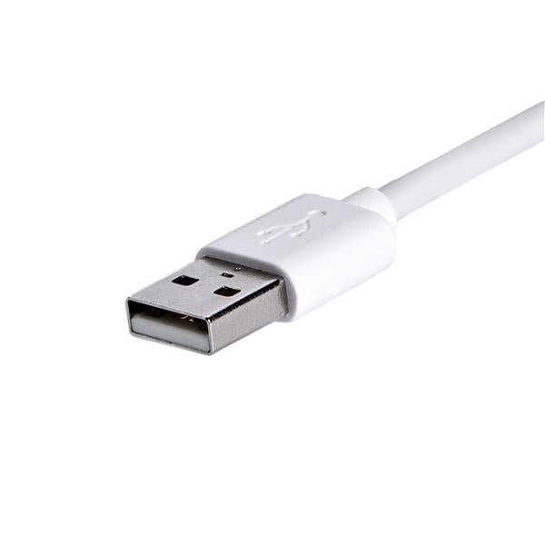 STARTECH Angled Lightning to USB Cable - 2m (6ft) - White - Apple MFi Certified (USBLT2MWR) (USBLT2MWR)