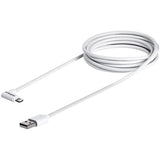 STARTECH Angled Lightning to USB Cable - 2m (6ft) - White - Apple MFi Certified (USBLT2MWR) (USBLT2MWR)