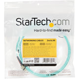 STARTECH Aqua OM4 Duplex Multimode Fiber | 2m | 6 ft | 100 Gb | 50|125 | OM4 Fiber | LC to LC Fiber Patch Cable (450FBLCLC2)