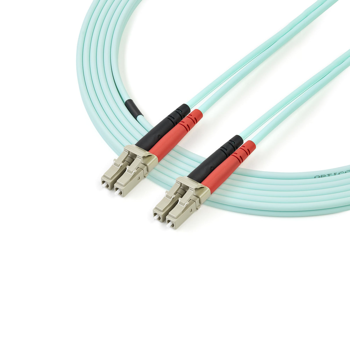 STARTECH Aqua OM4 Duplex Multimode Fiber | 3m| 9 ft | 100 Gb | 50|125 | OM4 Fiber | LC to LC Fiber Patch Cable (450FBLCLC3)