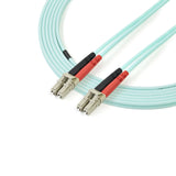STARTECH Aqua OM4 Duplex Multimode Fiber | 3m| 9 ft | 100 Gb | 50|125 | OM4 Fiber | LC to LC Fiber Patch Cable (450FBLCLC3)