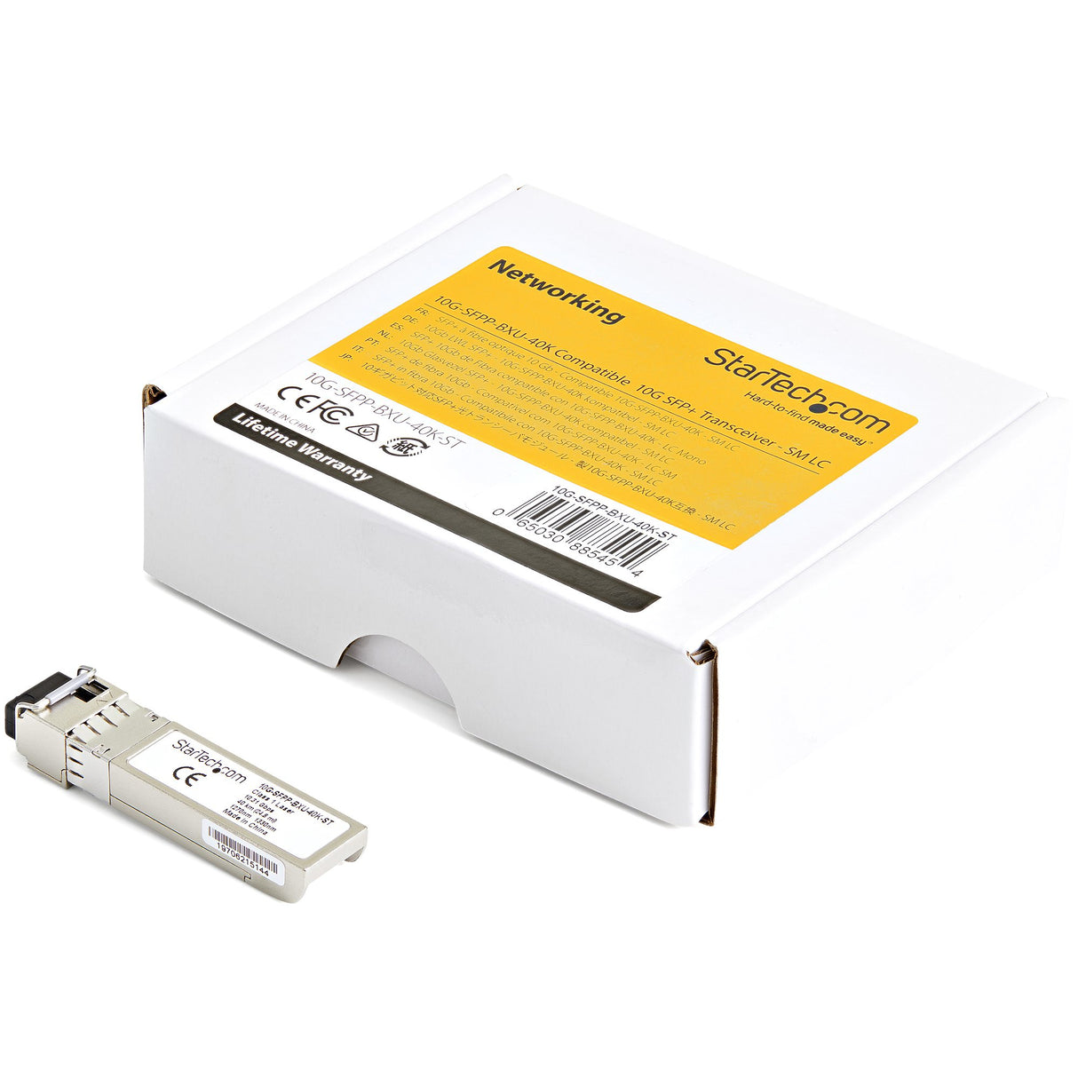STARTECH Brocade 10G-SFPP-BXU-40K Compatible SFP+ Module - 10GBASE-BX-U - 10 Gigabit Ethernet BiDi Fiber Single Strand SFP+ - LC 40km (10G-SFPP-BXU-40K-ST) (10G-SFPP-BXU-40K-ST)
