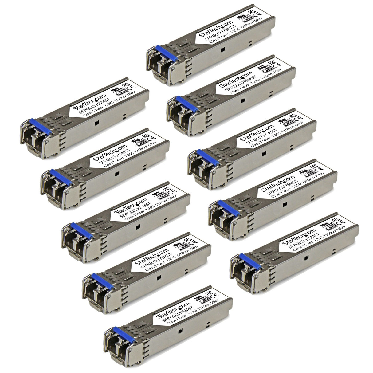 STARTECH Cisco GLC-LH-SM Compatible SFP Module (10 Pack) - 1000BASE-LX|LH - 1GbE SMF Optic Transceiver - LC 10km - 1310nm Cisco Firepower | ASR920 | IE2000 (GLCLHSM10PST) (GLCLHSM10PST)