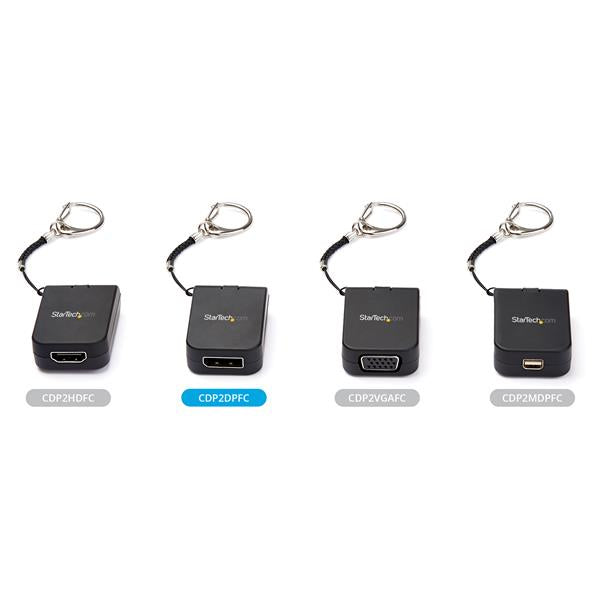 STARTECH Compact USB C to DisplayPort 1.4 Adapter - 8K 60Hz|4K USB-C to DP Video Converter w| Keychain Ring - USB Type-C DP Alt Mode (HBR3 HDR DSC) to DP Monitor Dongle - TB3 Compatible (CDP2DPFC) (CDP2DPFC)