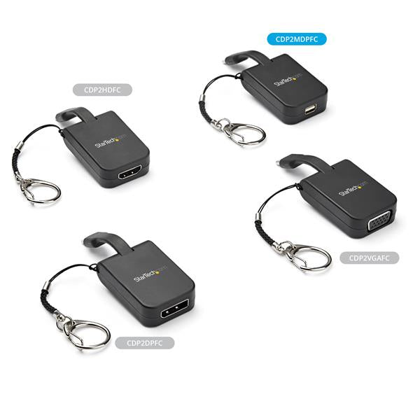 STARTECH Compact USB C to Mini DisplayPort Adapter - 8K 60Hz|4K USB-C to mDP 1.4 Video Converter w|Keychain Ring - USB Type-C DP Alt Mode (HBR3 HDR DSC) to mDP Monitor - TB3 Compatible (CDP2MDPFC) (CDP2MDPFC)